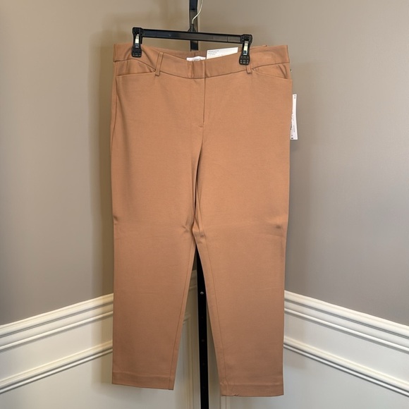 Liz Claiborne Pants Size 14 Emma Ankle Length Mid Rise signature Carmel - Picture 4 of 9